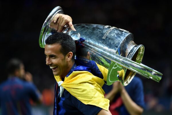 Pedro Rodríguez sous le maillot du Barça au Camp Nou.
