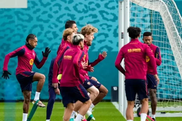 Jules Koundé à l’entraînement du FC Barcelone.
