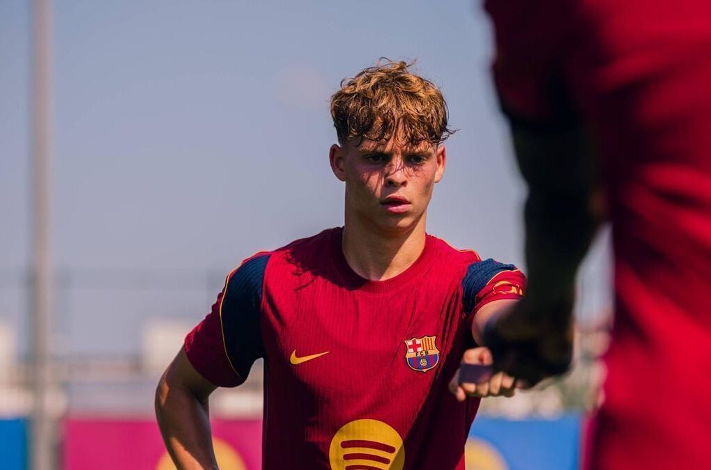 Orian Goren à l’entraînement avec l’équipe première du Barça.