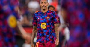 Raphinha, capitaine et meilleur buteur du Barça, sous le maillot blaugrana.