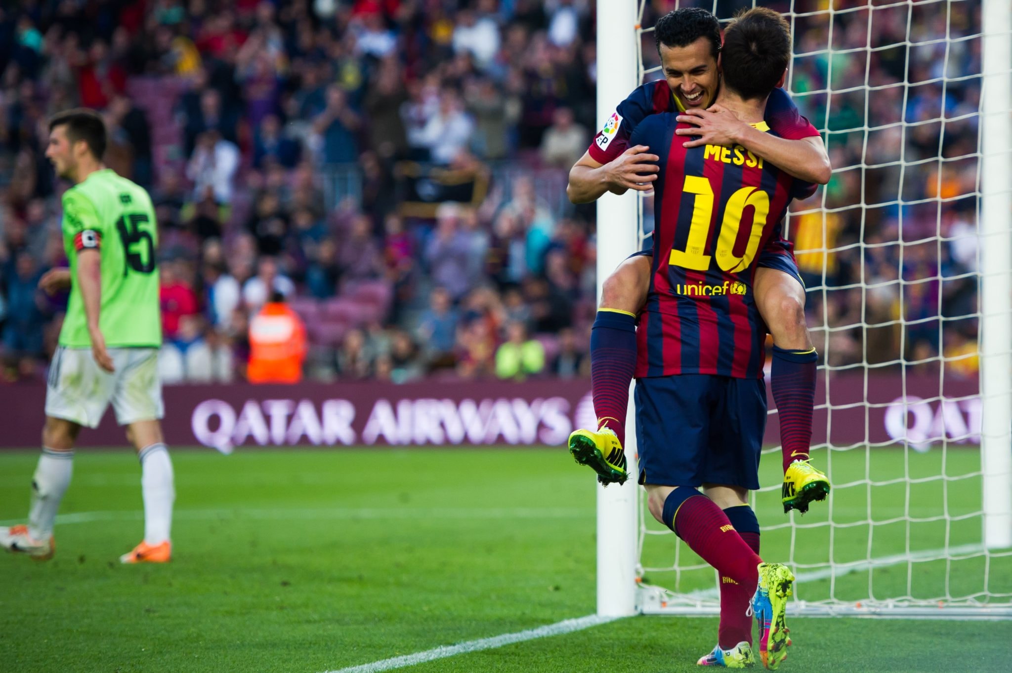Pedro Rodríguez et Lionel Messi, légendes du Barça