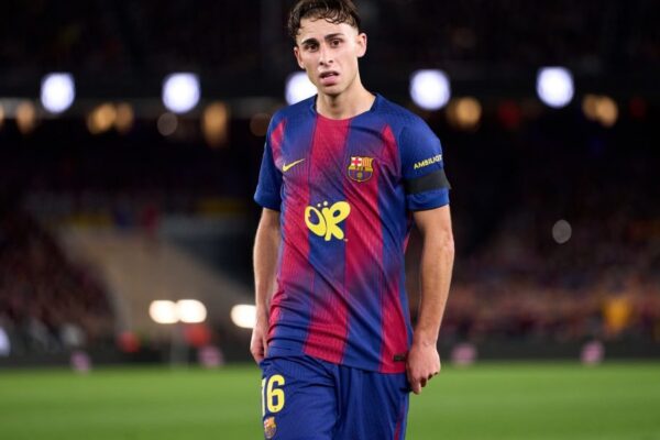 Fermín López lors d'un match du Barça.