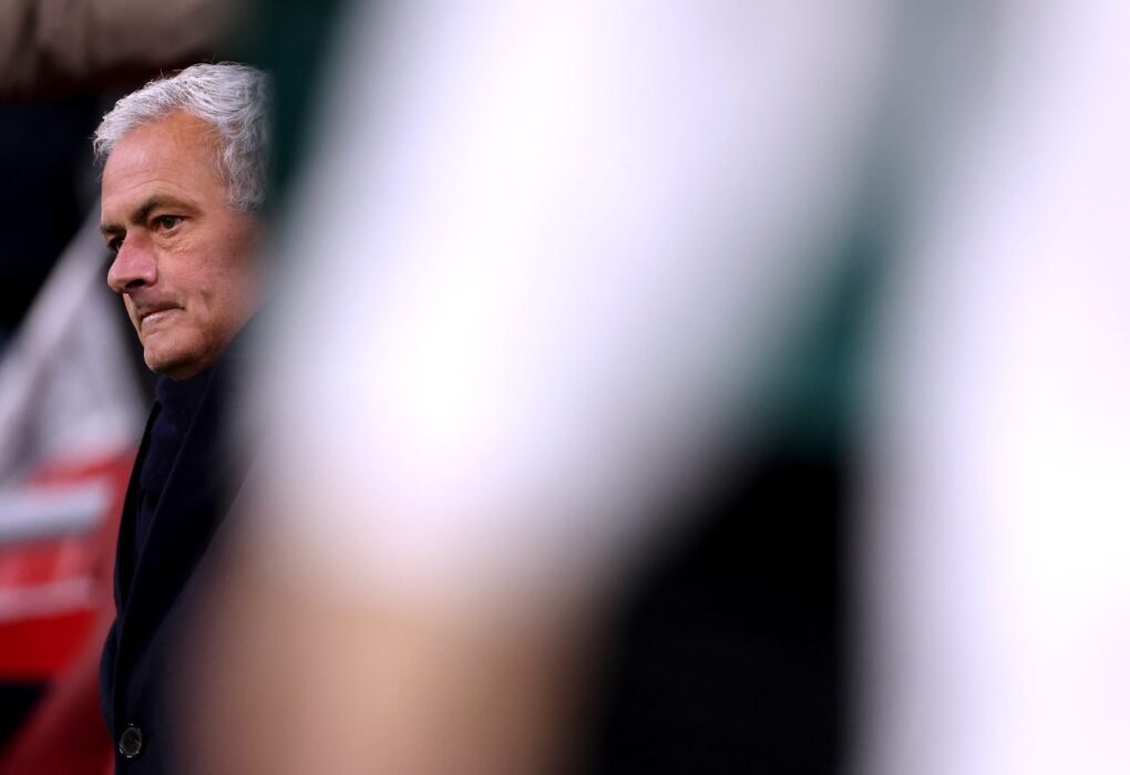 José Mourinho, entraîneur du Real Madrid, lors d'une prise de parole.