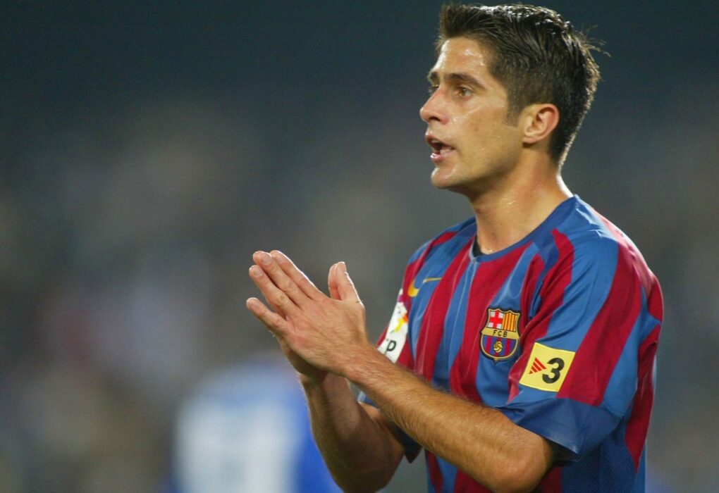Sylvinho sous le maillot du Barça, où il a joué sous les ordres de Pep Guardiola.