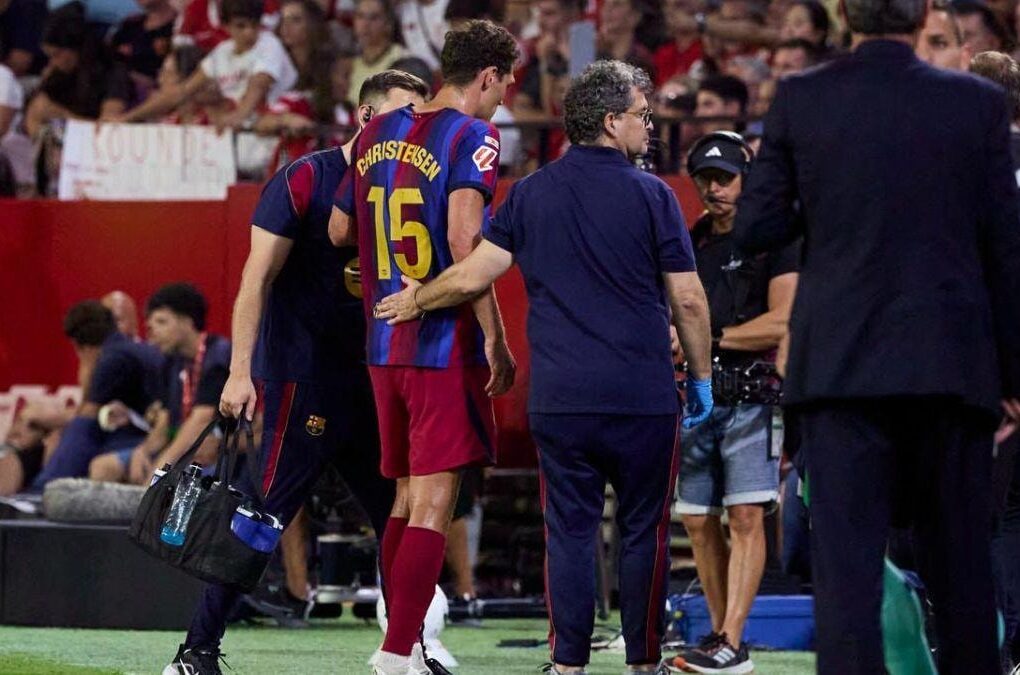 Andreas Christensen, défenseur du Barça absent en raison d’une blessure au quadriceps gauche.