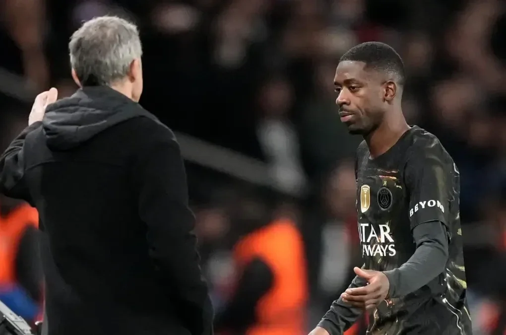 Ousmane Dembélé sous le maillot du Paris Saint-Germain.