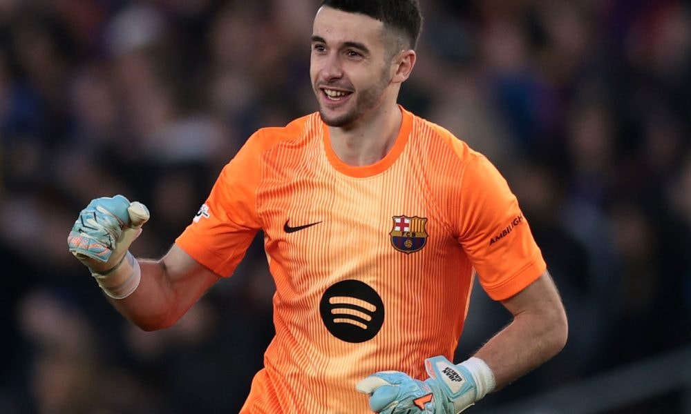Joan García à l'entraînement avec le Barça avant le match contre Getafe.