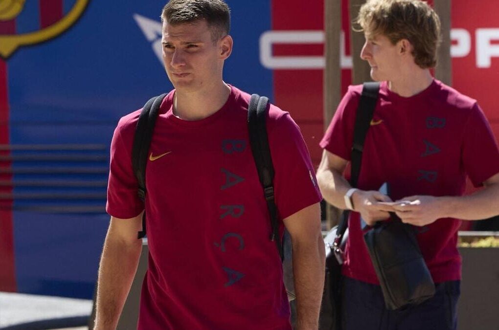 Les joueurs du Barça lors d’un déplacement pour la Ligue des Champions.